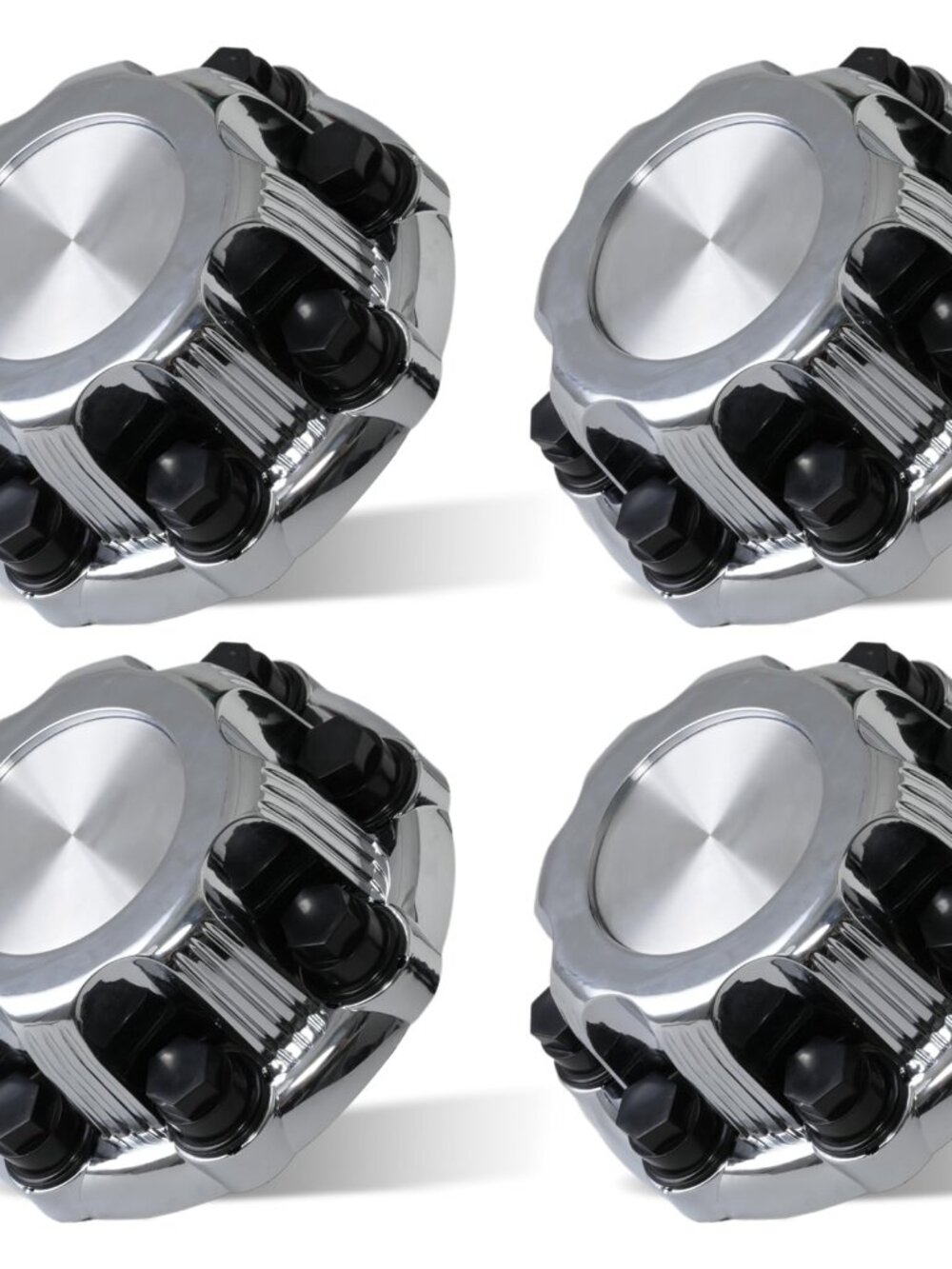 snobli Set of 4 Chrome 8 Lug Wheel Center Caps Chevy GMC 16" 17" 15039489